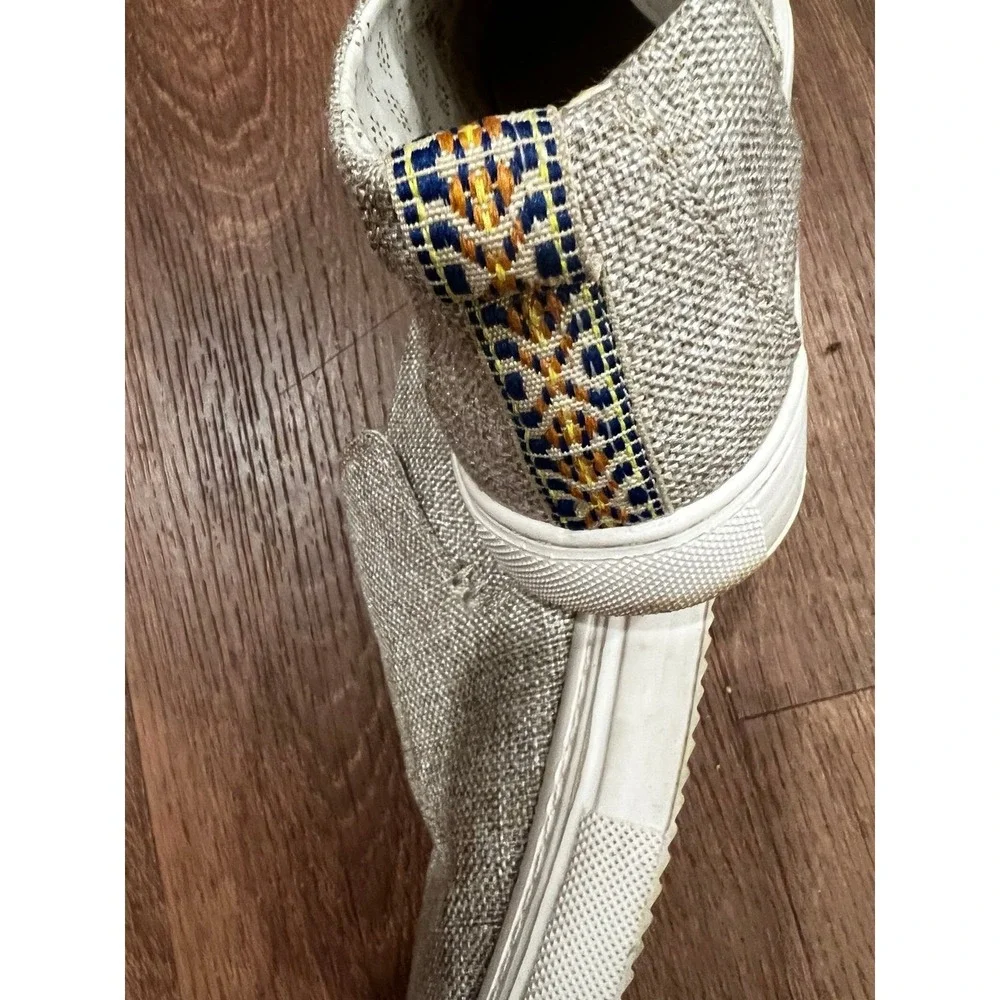 Hey Dude Peyton Linen Beige Slip In Sneaker Shoes Ladies size 6